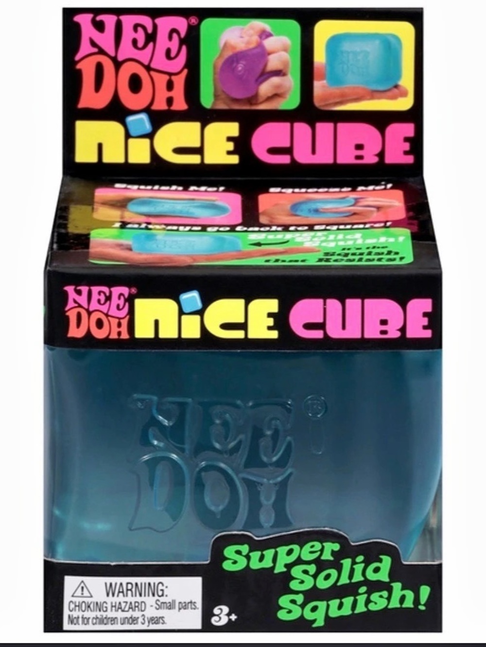Schylling Nee Doh Nice Cube Blue Squishy Toy NWT
